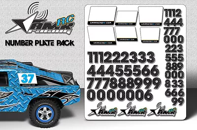 RC Number Plate Sticker Pack 1/8 1/10 Scale Body Universal Fit Race Decals-Carbo • $12.95