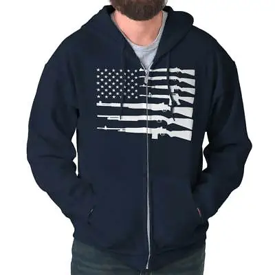 United States Of America Flag 2nd Amendment Adult Zip Hoodie Jacket Sweatshirt • $34.99