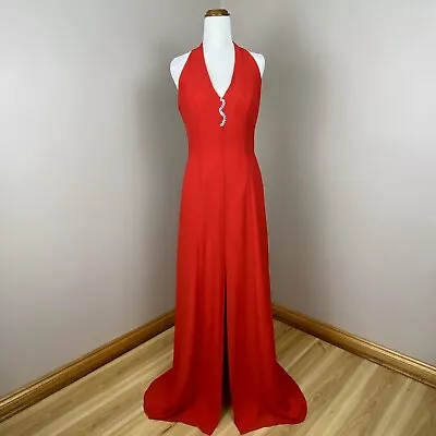 La Belle Fashions Red Evening/Formal Gown Open Back Front Slit Ladies Size 10 • £36.29