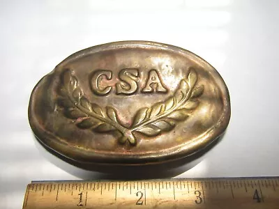 IDED.VA. CONFEDERATE SURVIVORS ASSOCIATION OFFICERS BRASS BUCKLE 1880s/1890s • $279