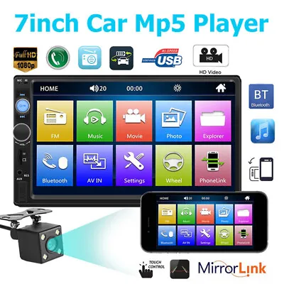Car 7  HD Autoradio BT FM Multimedia MP5 USB Bluetooth Camera Player For Carplay • $71.71