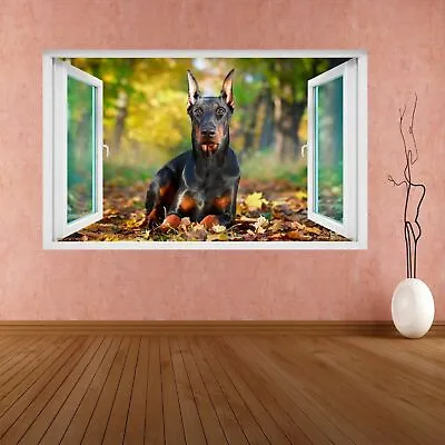 £15.99 • Buy Doberman Pinscher Dog Autumn Trees 3D Wall Sticker Mural Decal Kids Room CS48
