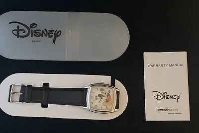 Disney ~ Mickey Mouse ~ New Black Leather Strap Watch ~ Personalized SUE • $24.99