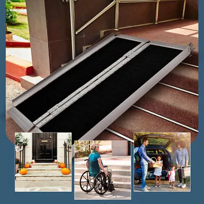 4ft Folding Aluminum Wheelchair Ramp Portable Mobility Scooter Carrier Non-Slip • $179.90