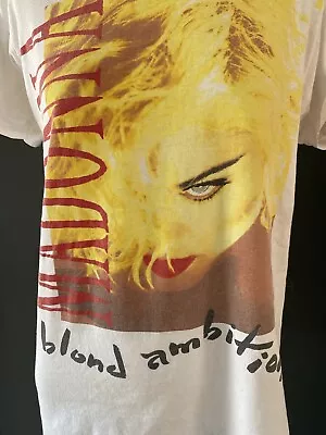 EUC Vintage Madonna Shirt Blond Ambition 1990 Tour Shirt White Size S • $50