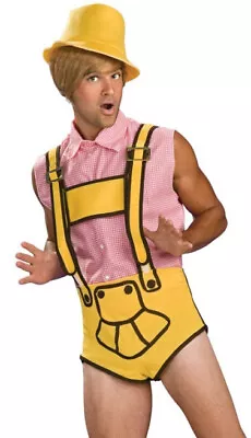 £299.99 • Buy Mens Bruno Lederhosen Yellow Fancy Dress Costume Bruno Costume Lederhosen