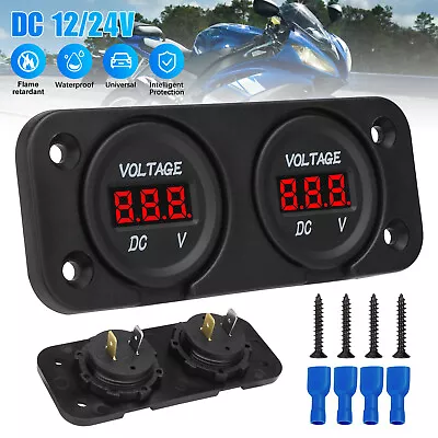 DC 12/24V Car Dual Battery LED Digital Volt Meter Voltage Marine Gauge Panel • $11.48