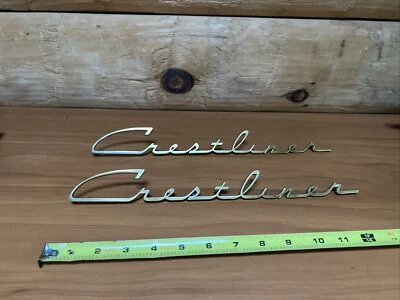 $55 • Buy 1950 1951 Ford Crestliner Emblems Scripts Pair OEM
