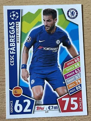 Match Attax Uefa Champions League 2017 2018 17 18 Cesc Fabregas Chelsea • £0.99