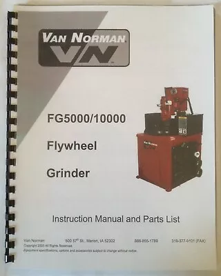Van Norman Flywheel Grinder FG5000 10000 Manual • $17.50