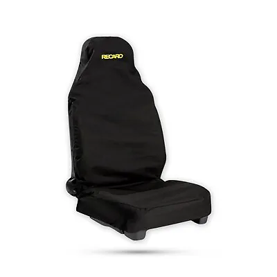 Recaro Bucket 1x Seat Cover Front Black Waterproof Yellow Logo Printed • $47.85