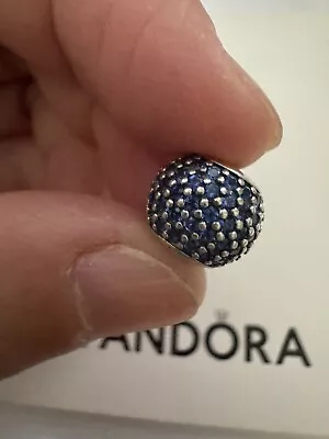 Authentic Pandora Sterling Silver Pave Lights Blue Crystal Charm #791051NCB • $37