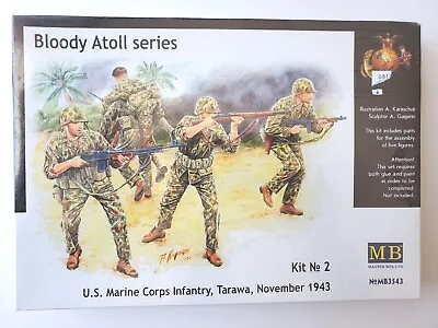 Master Box 1:35 WWII US Marine Corps Infantry Tarawa 1943 Figure Kit MB3543 • $26.99