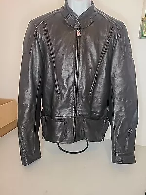 Hein Gericke HEAVY Leather Cafe Racer Motorcycle Jacket Size 44 Tall NOLining • $275