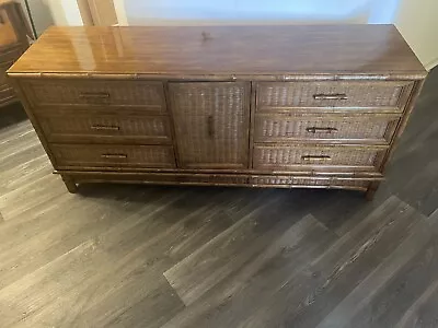 Mid Century Faux Bamboo Dresser By American Of Martinsville • $900