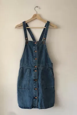 Monki Blue Denim Pinafore Dress - Size XS • $12.63