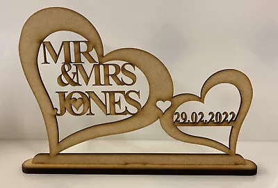 Personalised Wedding Centre Piece. Mr And Mrs Top Table Sign. • £6.95