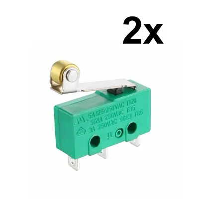 2x Roller Lever Hinge Limit Switch Micro SPDT 3A 250VAC 5A 125VAC 12V Green Mini • $6.95