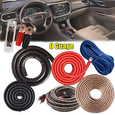 5000W Car Amp 0 AWG GAUGE Amplifier Power Cable Sub Subwoofer Wiring Install Kit • £23.99