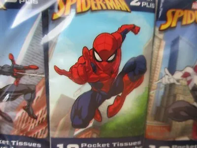 Spiderman Marvel 2 Ply Plus Pocket Tissue 6 Packs 10 Tissues Per Pack #14 • $9.74