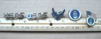 Lot 5 USAF Hat Lapel Pins US Air Force Wings Shield Flag Military • $12.79