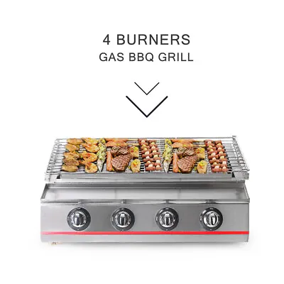 LPG Gas Grill Camping Outdoor Gas Stove Grill Commercial Barbecue Grill Steel • £219