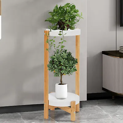 2PCS Indoor Bamboo Mid Century Modern Plant Holder Display Rack Flower Holder • $23.93