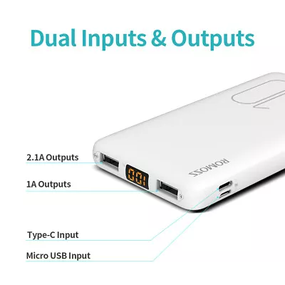 $21.99 • Buy ROMOSS Portable Power Bank 10000mAh Dual USB Mini Phone Charger External Battery