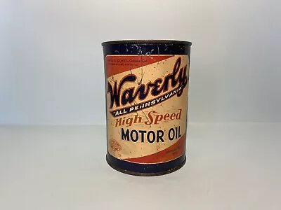 Waverly High Speed Motor Oil Quart Can Pennsylvania Graphics Metal Advertising • $229.99