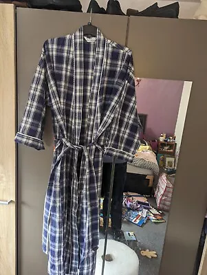 Vintage St Michael Ladies Size 16 To 18 Long Cotton Dressing Gown M&s • £14.99