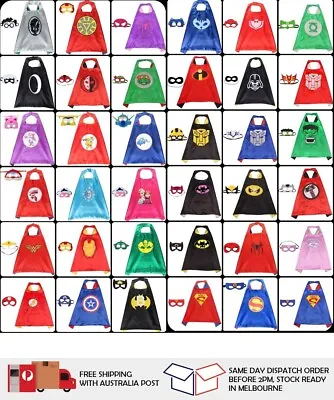 SUPERHERO Cape And Mask For Kids Costume Book Week Costume Party ( 36 Designs ) • $8.90