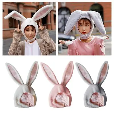 Soft Rabbit Bunny Ears Hat Head Warmer Kids Adult Funny • £9.06