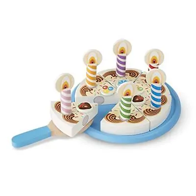 Melissa & Doug 10511 Wooden Birthday Cake | Pretend Play | Play Food | 3+ |  • £19.56