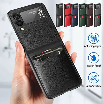 $12.99 • Buy For Samsung Galaxy Z Flip4 3 Shockproof Slim Leather Card Slot Wallet Case Cover