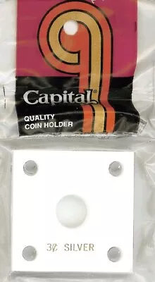 Capital Plastic Holder For 1 3c Cent Silver Coin 2x2 White Display Snap Case • $8.66