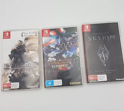 Nintendo Switch Games Monster Hunter Generation Nier Automata Skyrim • $90