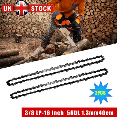 2Pcs 16inch 56 Drive Links Chainsaw Saw Chain Parts Tool Chainsaw Blade New • £8.99