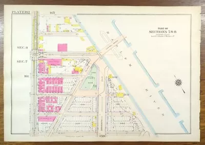£93.38 • Buy Vintage 1916 TRIANGLE PARK MANHATTAN NEW YORK CITY NY ~ G.W. BROMLEY Land Map