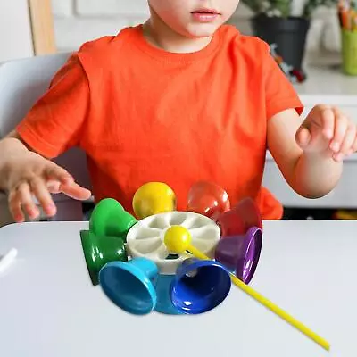 8 Note Hand Bell Sensory Toy With Mallet For Kids Music Toy Children Ages 3+ • £17.44