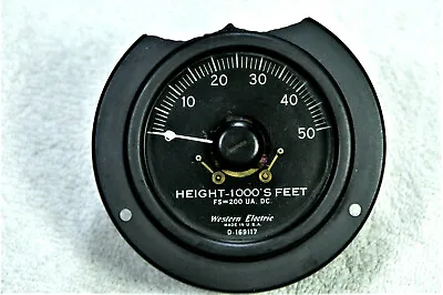 Vintage Altimeter Western Electric Aircraft Instrument Gauge Avionics 1000's FT • $39.99