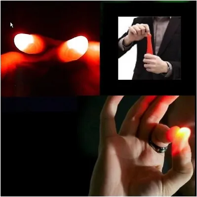 Magic Trick Light Up Red Thumb Tips Street Magic Magician Vanish Illusion 1 Pair • £5.99