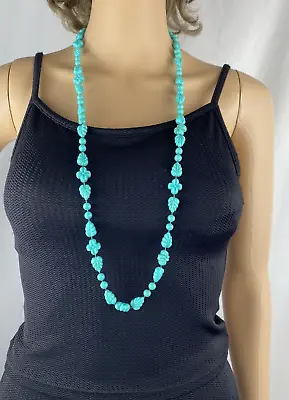 Vintage (Rare) Sarah Coventry Necklace Seafoam Green Molded Plastic 18  • $19.99