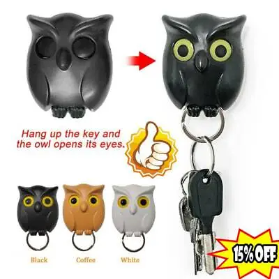 £4.01 • Buy Black Night Owl Magnetic Wall Keys Holder Hook Magnets AttractionKeychains