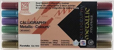 Zig  Memory System Calligraphy Metallic Dual-Tip Markers 6/Pk- • $18.18