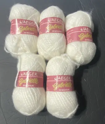 Jaeger Gabrielle Yarn Acrylic Wool Mohair Blend 5 Skeins Color Cream Off White • $42