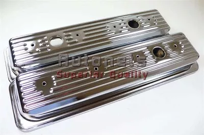 SBC Chevy Chrome Steel 305 350 Center Bolt Valve Cover 87-Up 5.0L 5.7 TBI Vortec • $69.96