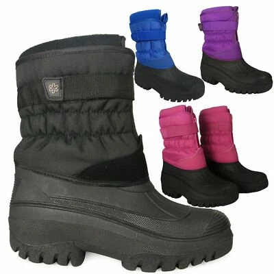 £26.99 • Buy Ladies Winter Snow Boots  Zip Up Waterproof Thermal Muck Stable Ankle Fur Shoes