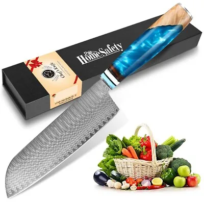 $59.90 • Buy Japanese Damascus Santoku Knife Damascus Steel Chef Sashimi Knife Sushi Knife