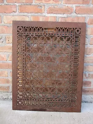 MASSIVE Antique Vtg Victorian Cast Iron Floor Grate Heat Register Ornate (B) • $269.99