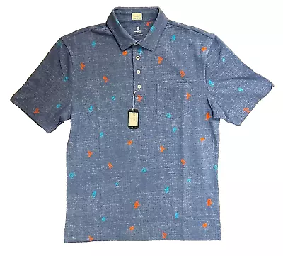 Nwt Johnnie-o Hangin' Out Maui Print Polo Shirt In Oceanside Sz M Medium • $42.99
